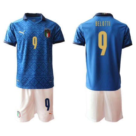 Italien Fotbollströjor Andrea Belotti 9 Barn Hemma tröja EM 2020 Kortärmad